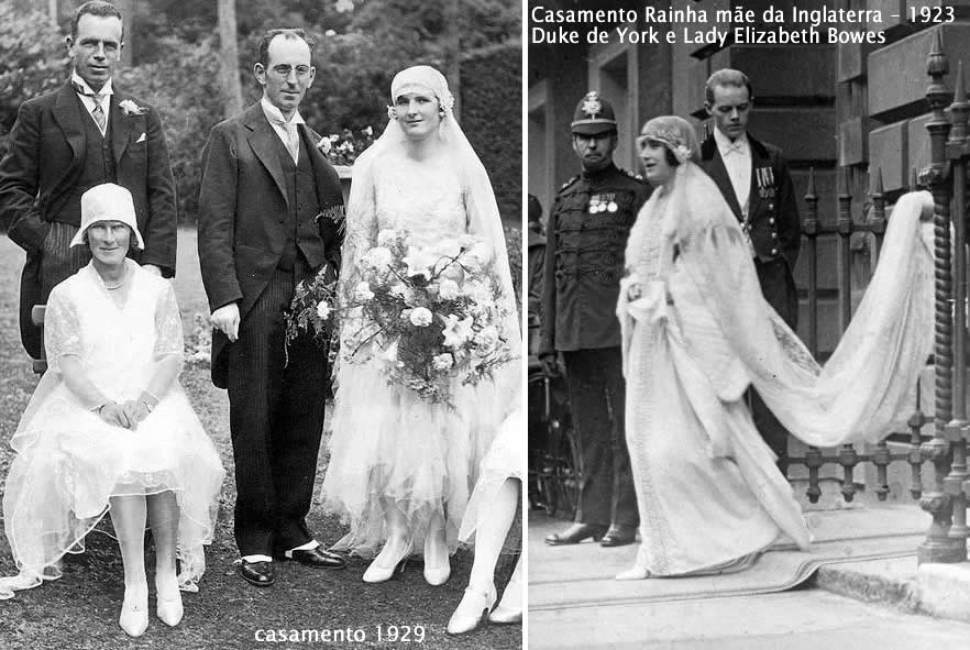 casamentos 1923 da Rainha Mãe e 1929 dois casais